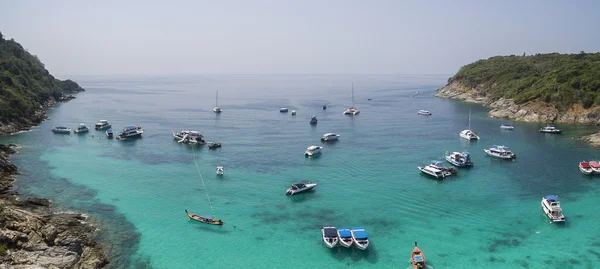 Aerial view of racha island harbor andaman sea phuket southern o — Stock Photo, Image
