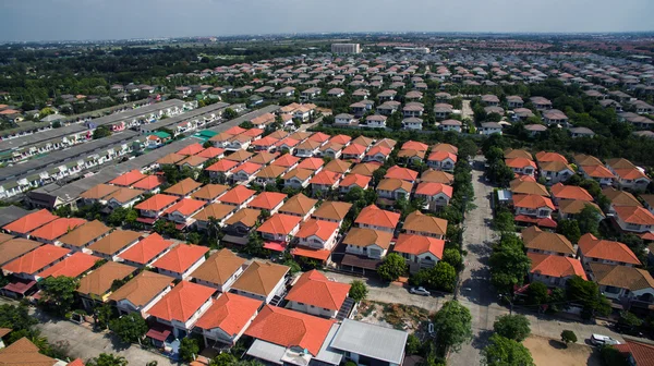 Aerial view of home village in thailand use for land development — Stock Photo, Image