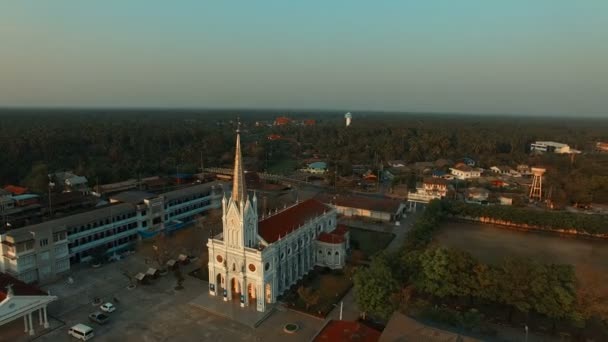 Bang nok khawk igreja de cristo em samuthsongkram central da religião importante tailândia viajando marco — Vídeo de Stock