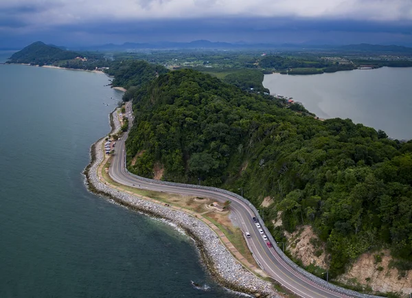 Aerial view of chaleam burapa vithi ,scenic route in chantaburi — Stock Photo, Image