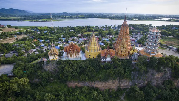 Aerial view of wat thum sau temple important buddha traveling de — Stock Photo, Image