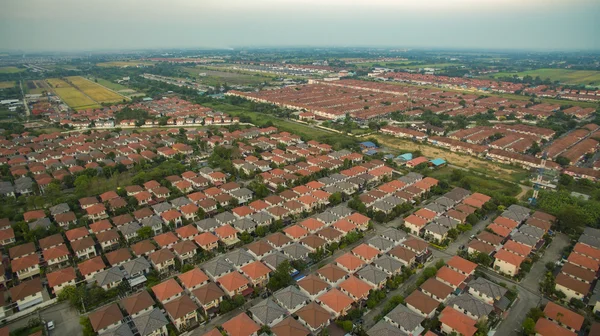 Aerial view of home village in thailand use for land development — Stock Photo, Image