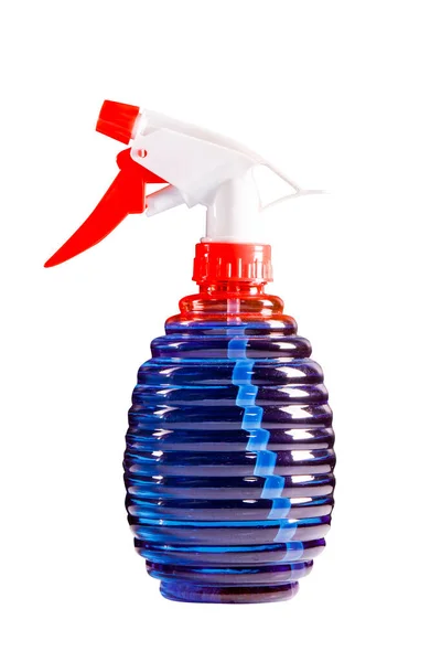 Helder Water Spray Fles Isoleren Witte Achtergrond — Stockfoto