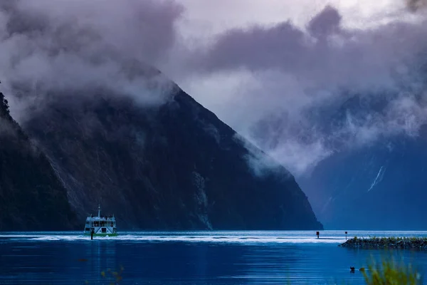 Bella Panoramica Milford Suono Fiordland Parco Nazionale Sud — Foto Stock