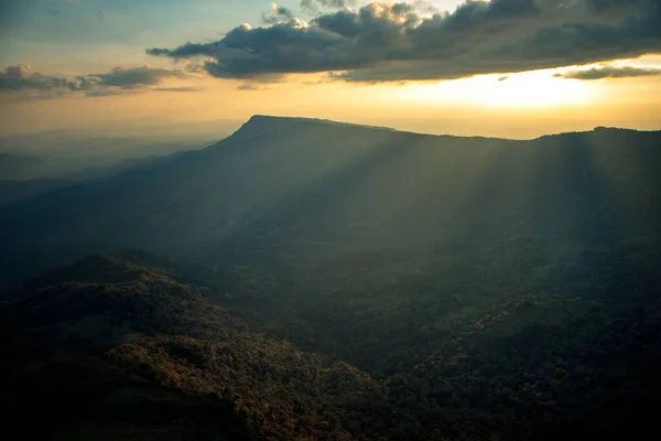 Beautiful Sunset Phu Pangma Mountain Petchbun North Eastern Thailand — Stock Photo, Image