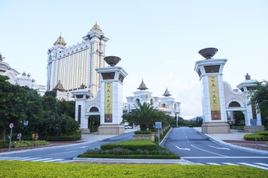Cotai macau Çin'de büyük galaxi hotel macau Çin Ağustos 22 önden görünümü ve lüks otel Macau Ağustos 22,2014 üzerinde şerit