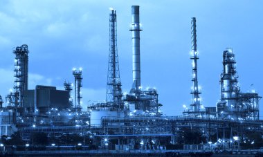 oil refinery industry in metalic color style use as metal style  clipart