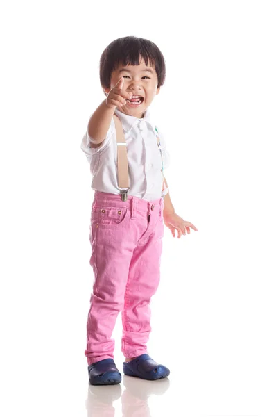 Face of asian children laughing with happiness emotion isolated — Stock Photo, Image