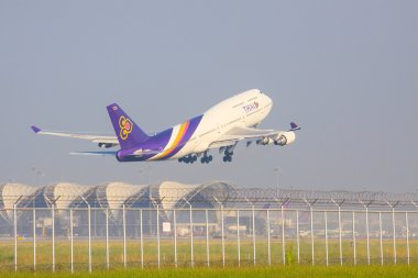 BANGKOK THAILAND NOVEMBER 22 : thai airways plane take off from clipart