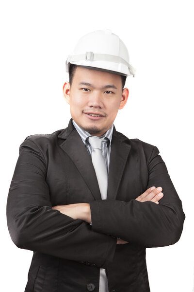 face of asian man civil engineer of construction industry busine