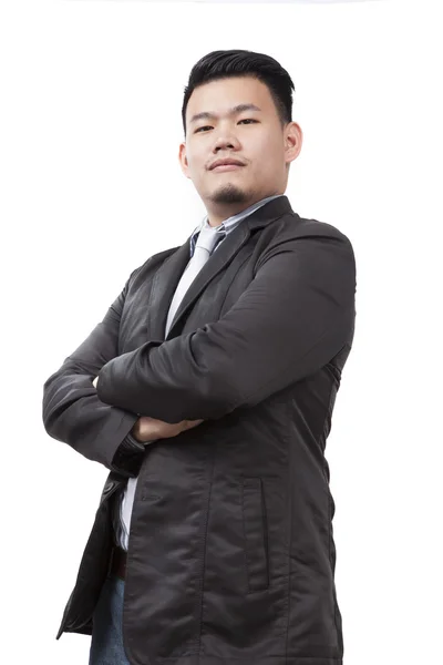 Face of young asian man wearing western suit standing and lookin — Stock Photo, Image