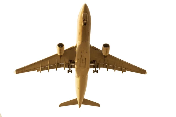 In vista dell'atterraggio in aeroporto dell'aereo a reazione passeggeri — Foto Stock