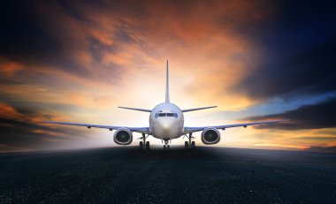 air plane preparing to take off on airport runways use for air t clipart