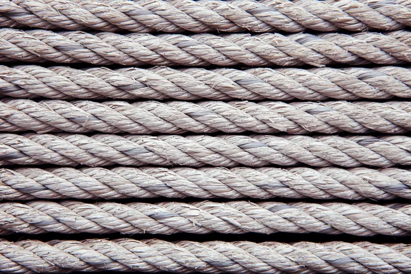 Old white rope arrangement as pattern use as texture ,background — Stock Photo, Image