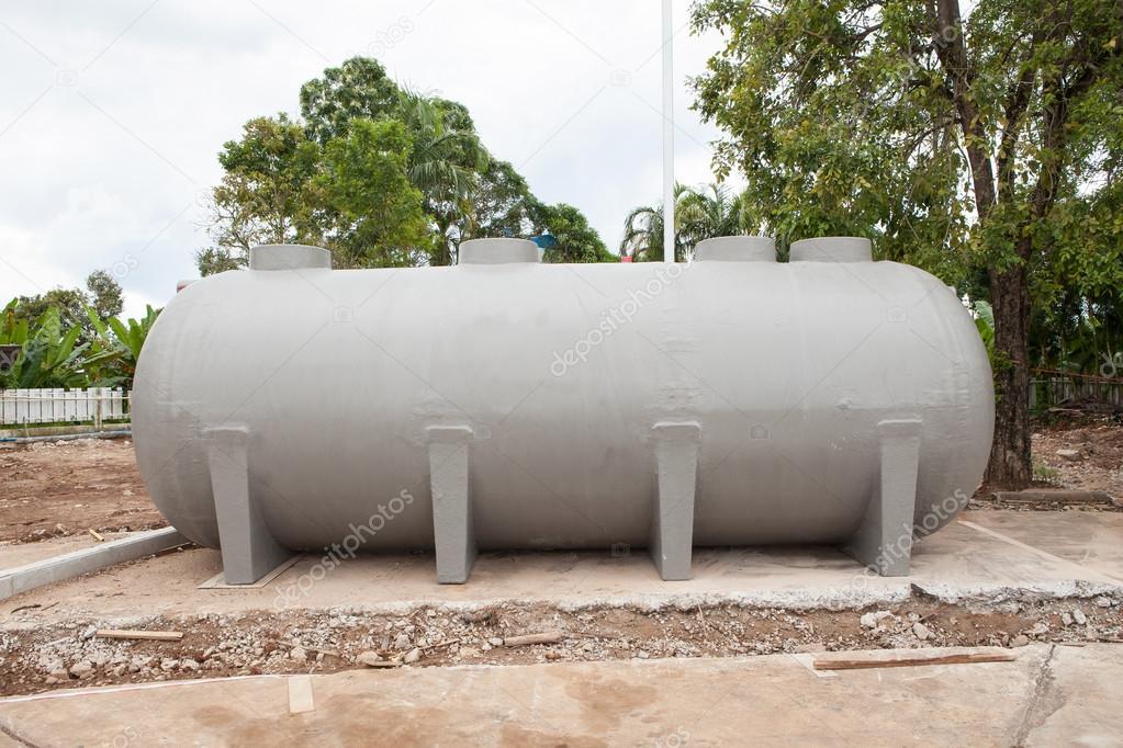 underground water reserve tank preparing in construction site pl