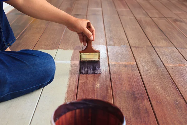 Pintura a mano color óleo sobre suelo de madera uso para el hogar decorado, ho Fotos De Stock Sin Royalties Gratis