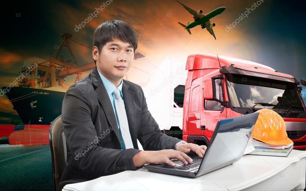 working man in all in one import export transportation logistic