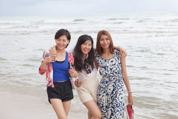 Портрет молодої красивої азіатки подруги розслабляючої щасливої ЕМ — стокове фото
