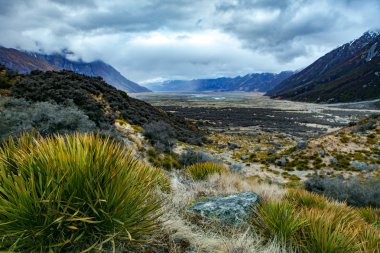 Yatay Görünüm noktası aoraki - mt.cook Milli Parkı canterbur