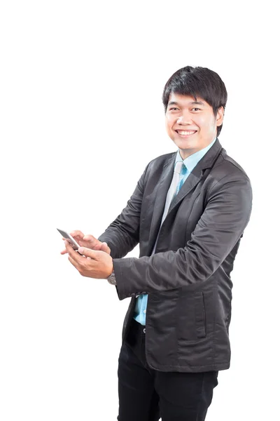 Joven hombre de negocios toothy sonriendo cara con emoción felicidad —  Fotos de Stock