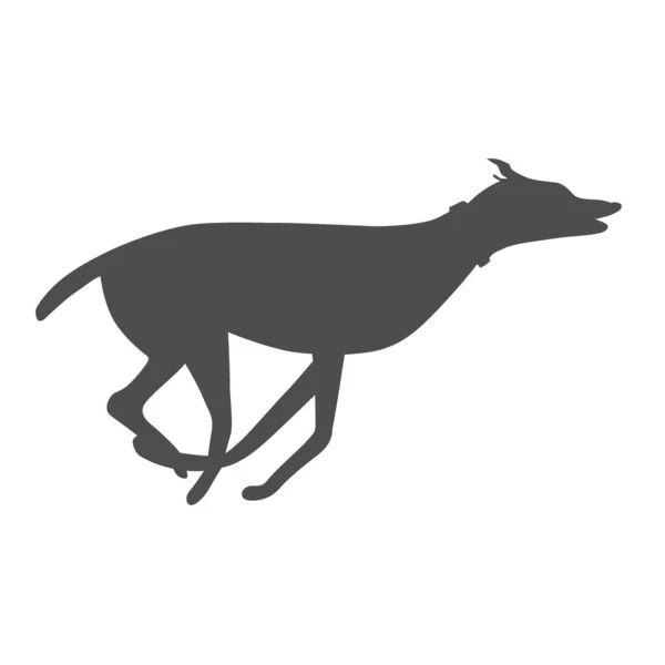 Icono gris oscuro de un perro Doberman corriendo — Vector de stock