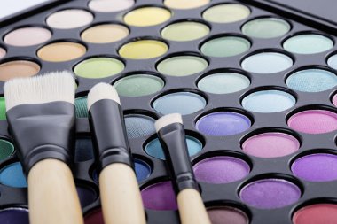 Makro renk paleti ve fırçalar