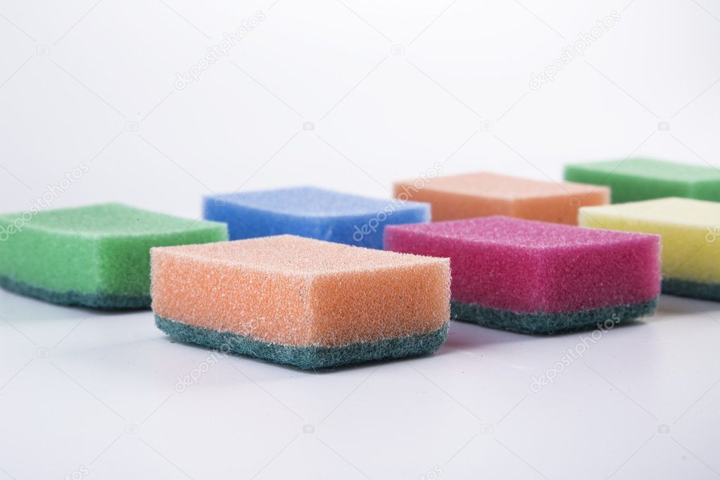color sponges isolated