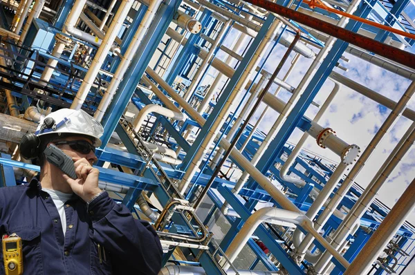 Olie- en gasindustrie werknemers Stockafbeelding