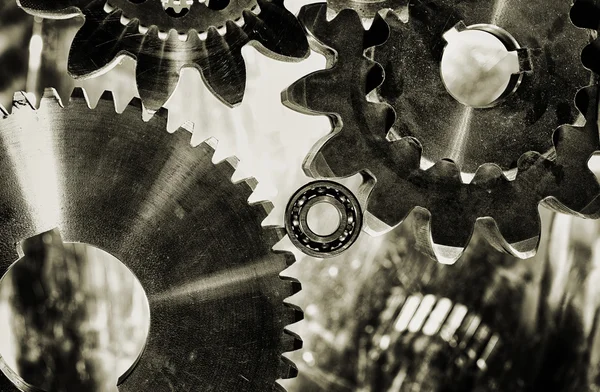 Cogwheel e cuscinetti a sfera in effetto tonificante anticato — Foto Stock