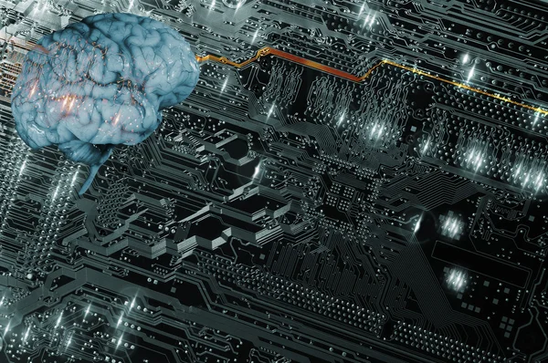 Artificial intelligence, communication and futuristic — Stock Photo, Image