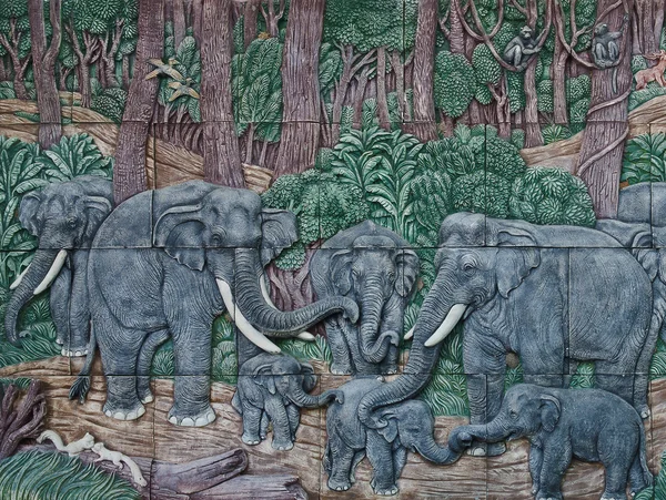 大象泰国的灰泥 — 图库照片