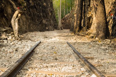 Ölüm tren, cehennem ateşi, eski demiryolu geçmek, Kanchanaburi
