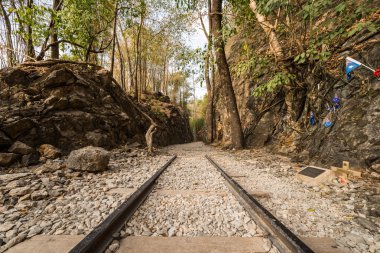 Ölüm tren, cehennem ateşi, eski demiryolu geçmek, Kanchanaburi