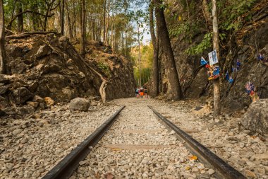 Ölüm tren, cehennem ateşi, eski demiryolu geçmek, Kanchanaburi