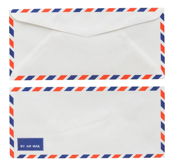 Envelope branco tailandês isolado no fundo branco com Clippi — Fotografia de Stock