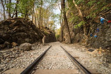 Ölüm tren, cehennem ateşi, eski demiryolu geçmek, Kanchanaburi