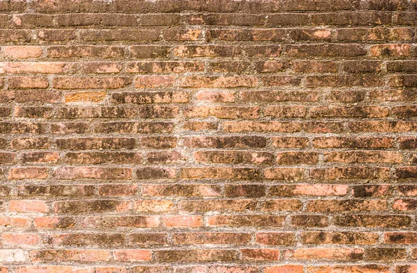 Yatay Görünümlü Eski Kırmızı Tuğla Duvarın Arkaplan Dokusu — Stok fotoğraf