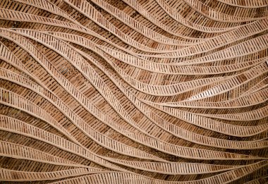 Dalga kahverengi el halısının modern tarz doğa arka planı dekoratif duvar için bambu dokusu dokusu dokusudur