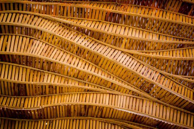 Dalga kahverengi el halısının modern tarz doğa arka planı dekoratif duvar için bambu dokusu dokusu dokusudur