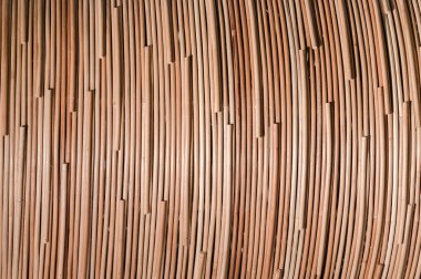 Kahverengi el halısının geleneksel Thai tarzı doğa arka planı mobilya malzemesi için el dokuma dokusu rattan yüzeyi