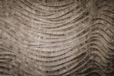 Dalga kahverengi el halısının modern tarz doğa arka planı dekoratif duvar için bambu dokusu dokusu dokusudur