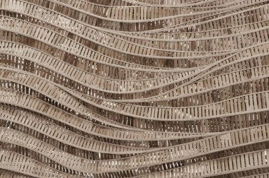 Dalga kahverengi el halısının modern tarz doğa arka planı dekoratif duvar için bambu dokusu dokusu dokusudur