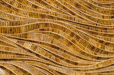 Dalga kahverengi el halısının modern tarz doğa arka planı dekoratif duvar için bambu dokusu dokusu dokusudur