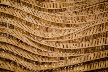 Dalga kahverengi el halısının modern tarz doğa arka planı dekoratif duvar için bambu dokusu dokusu dokusudur