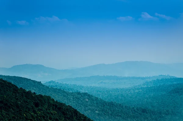 Niebla matutina en la cordillera tropical — Foto de Stock