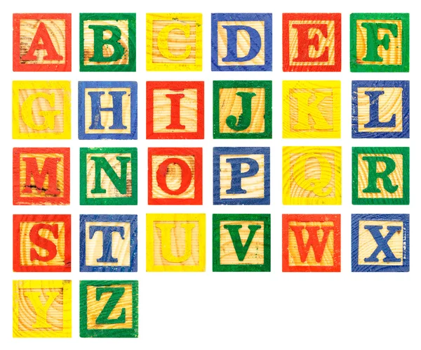 ABC Alfabeto de madera bloque pintura colorido —  Fotos de Stock