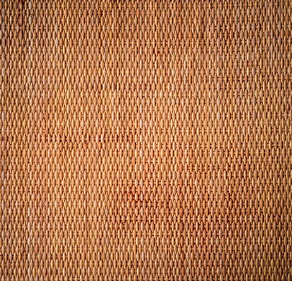 Decoratieve achtergrond van bruin handwerk weven textuur rieten s — Stockfoto