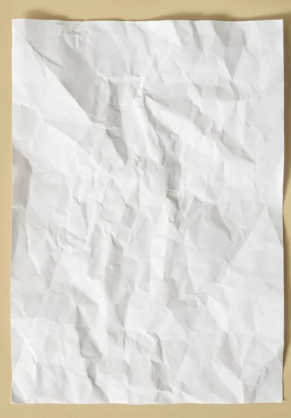 Folha de textura branca de papel amassado Imagens Royalty-Free