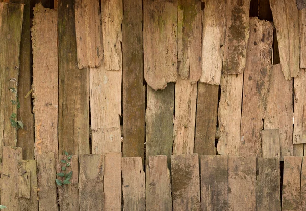 Hintergrund von Fäulnisholz auf der Oberfläche der alten Hüttenwand — Stockfoto