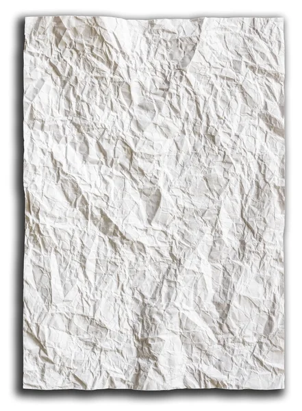 Wrinkled paper background on white background — Stock Photo, Image